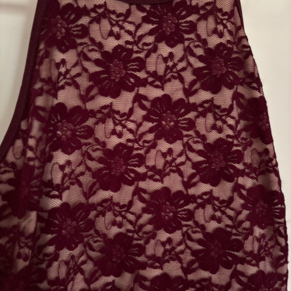 HONEY AND ROSIE PETITE DRESS LACE TOP MAROON SIZE 1 - Picture 4 of 6